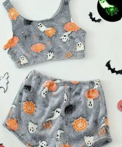 Women's Halloween Luminous Flannel Pajamas