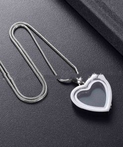 Heart-Shaped Stainless Steel Cinerary Pendant