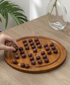 Beautifully crafted wooden peg solitaire board featuring diamond shape design